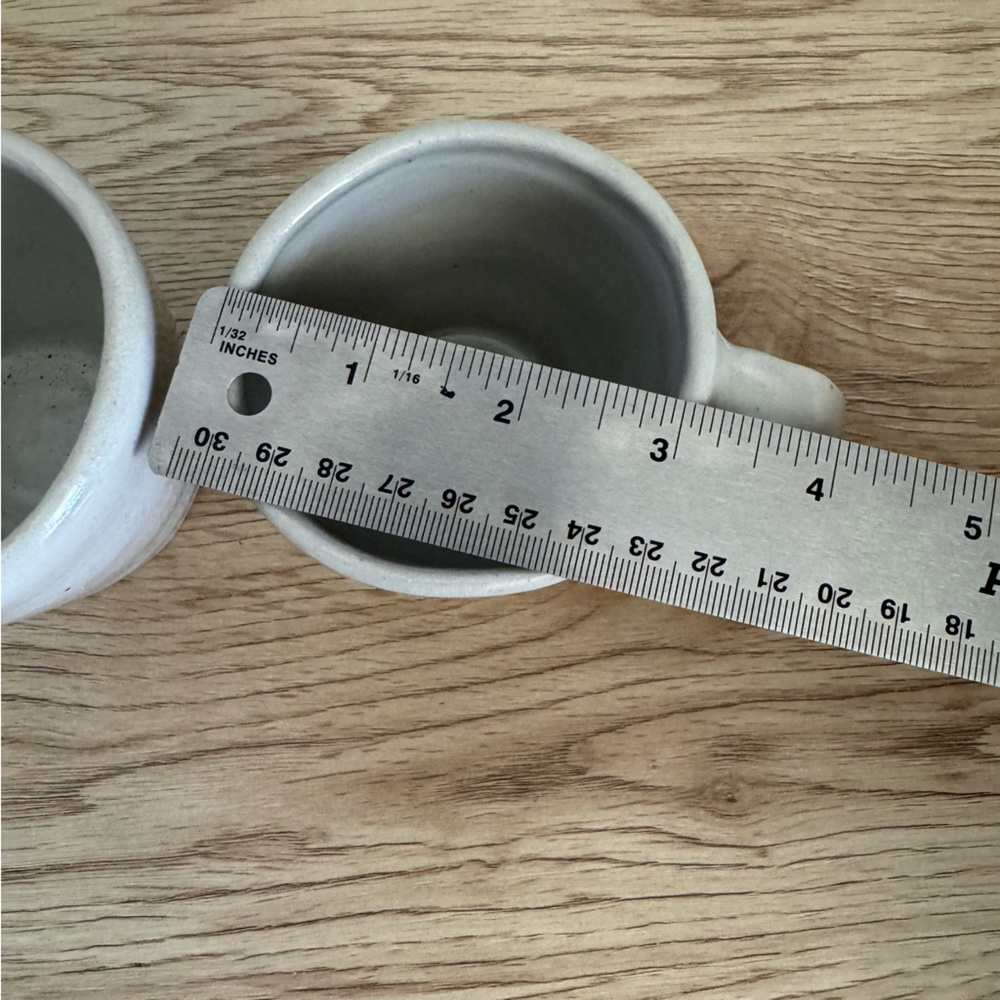 Handmade Art Pottery Mugs Gray Glaze Mismatched Size Rustic Cups Cottagecore RT - Picture 9 of 11